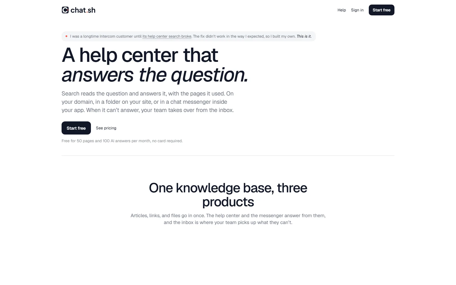 Chat.sh homepage