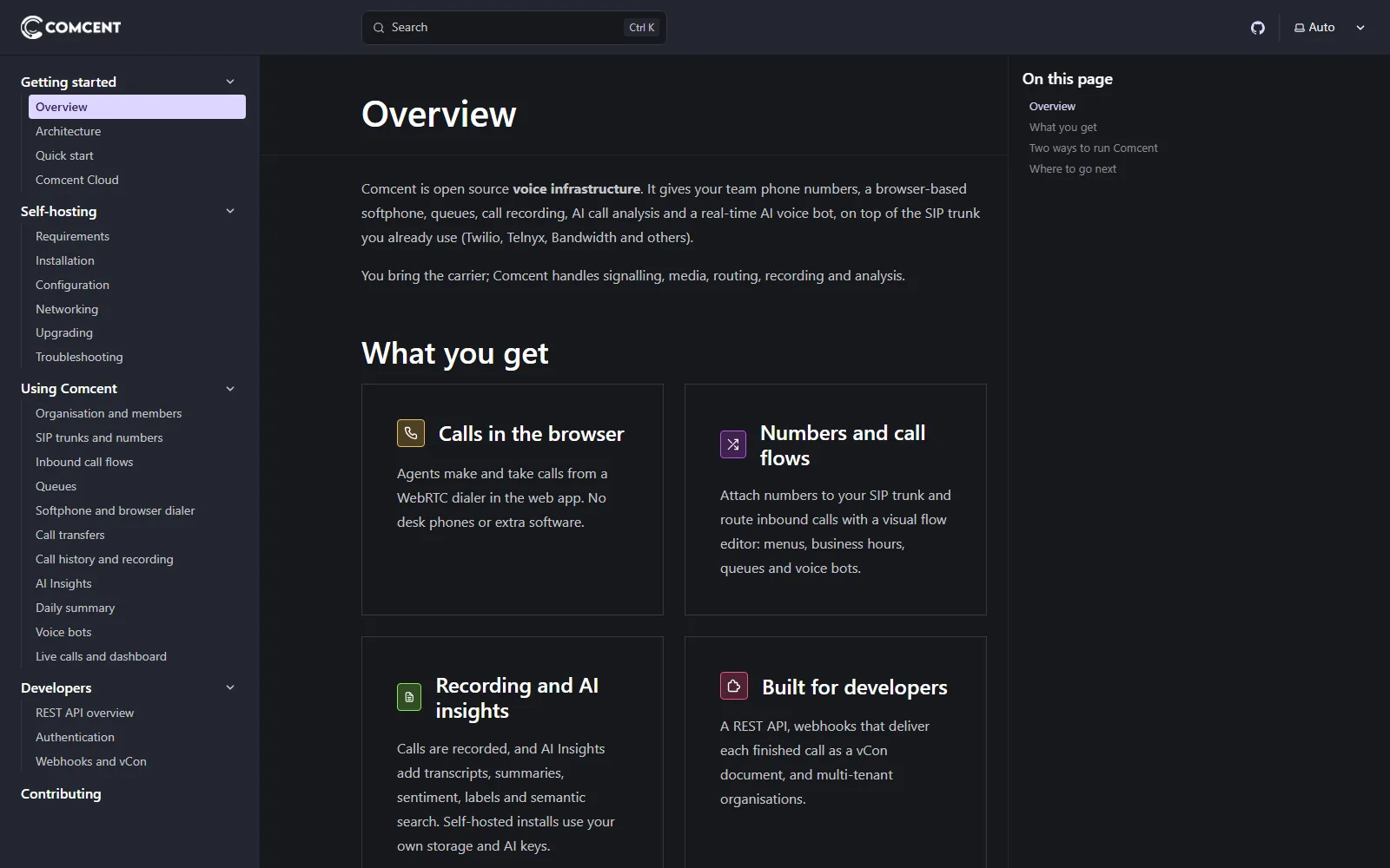 Comcent documentation