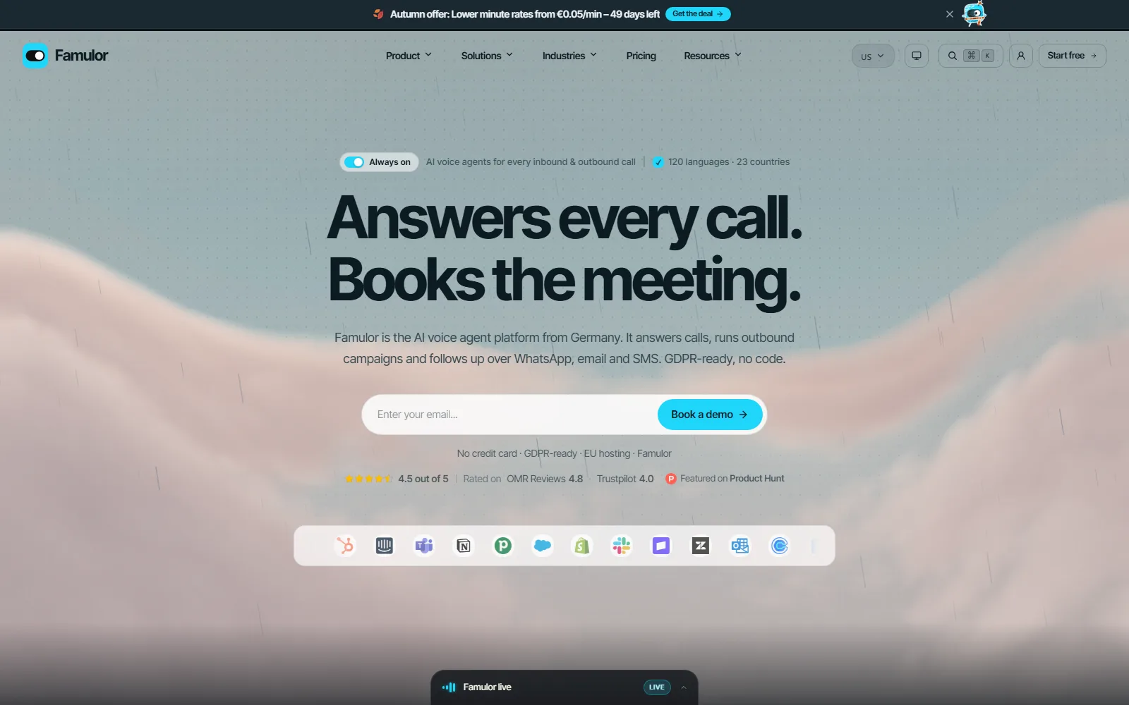 Famulor homepage