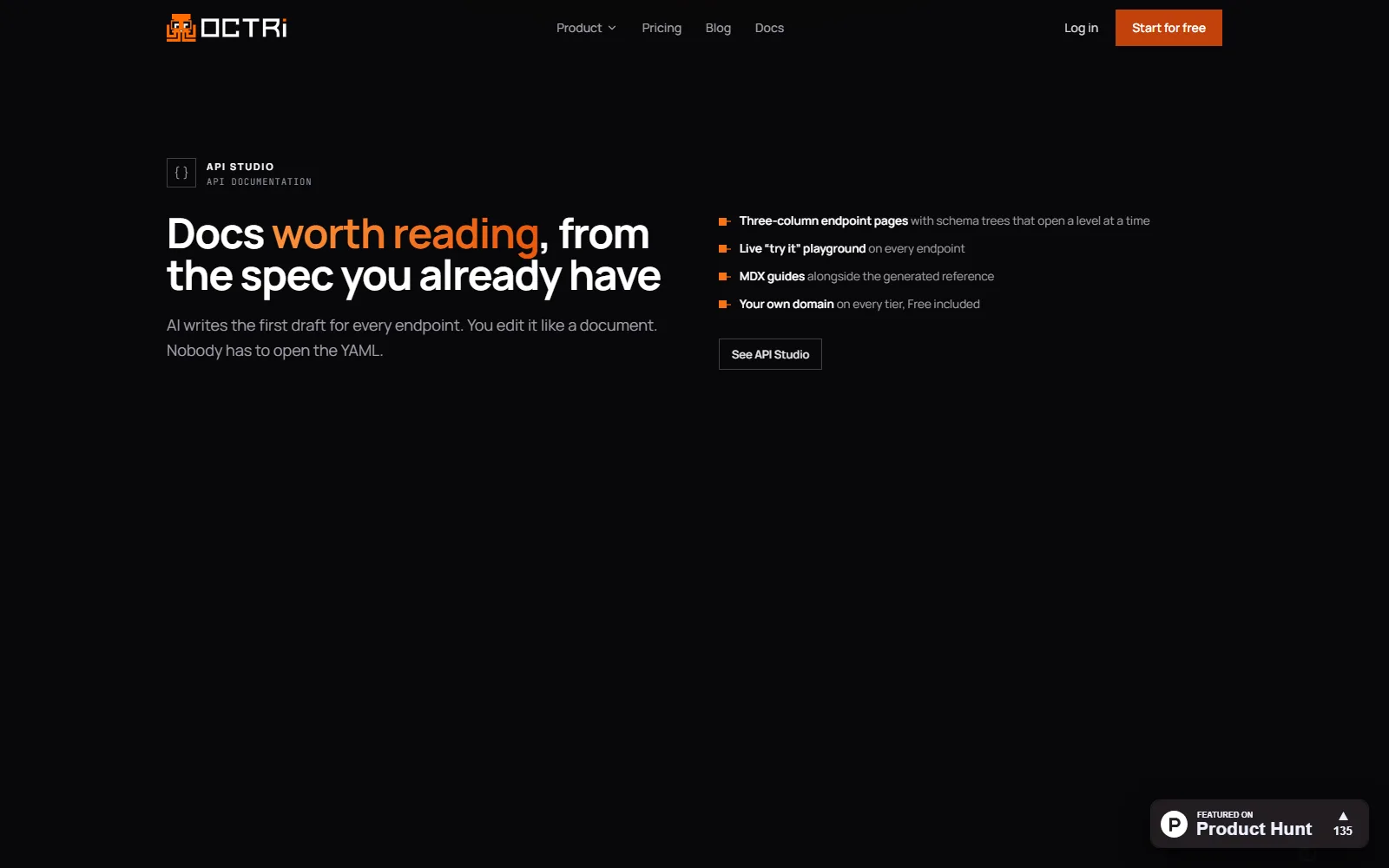 Octri features page