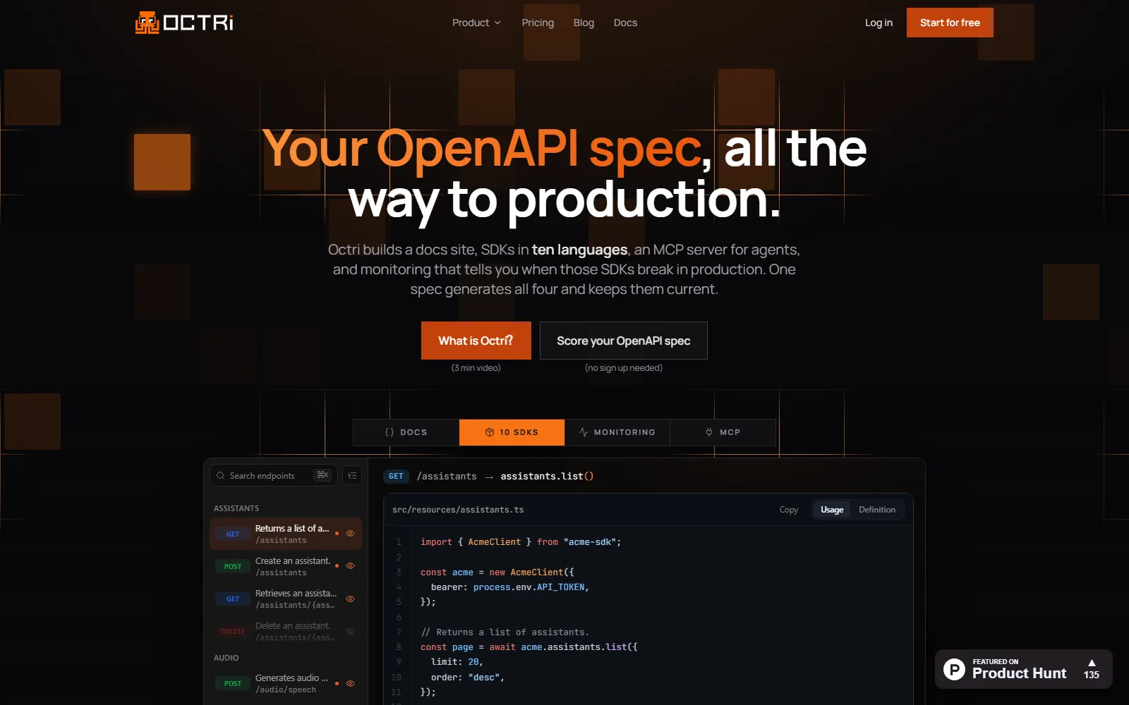 Octri homepage