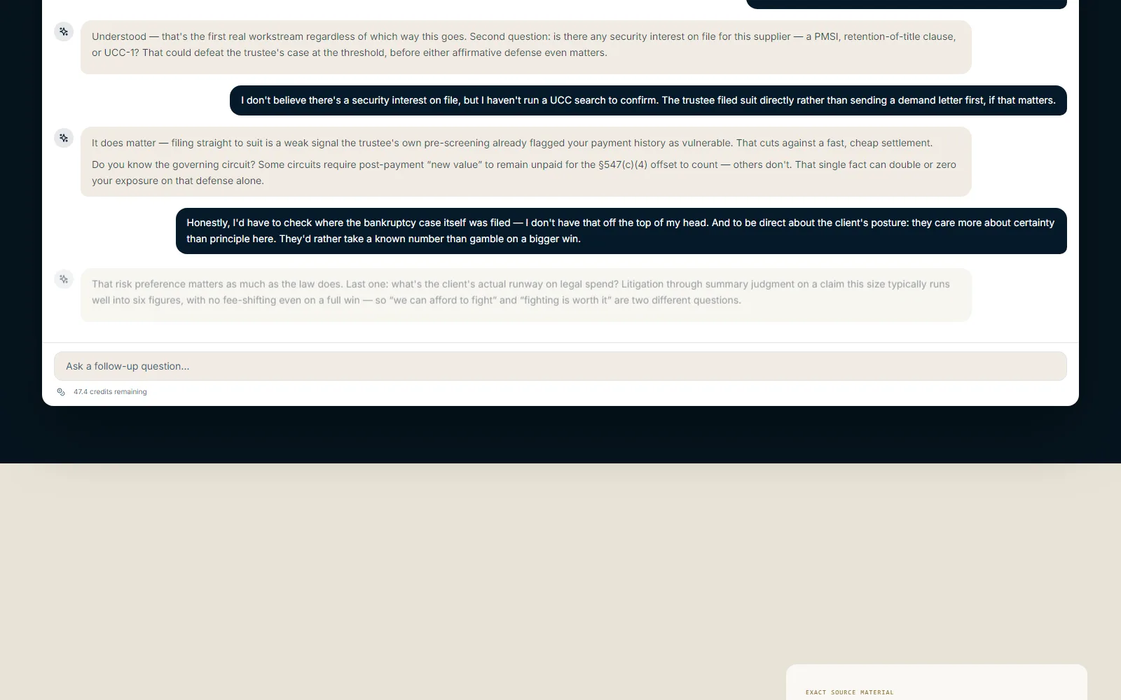 Pilot5 Legal homepage, further down the page
