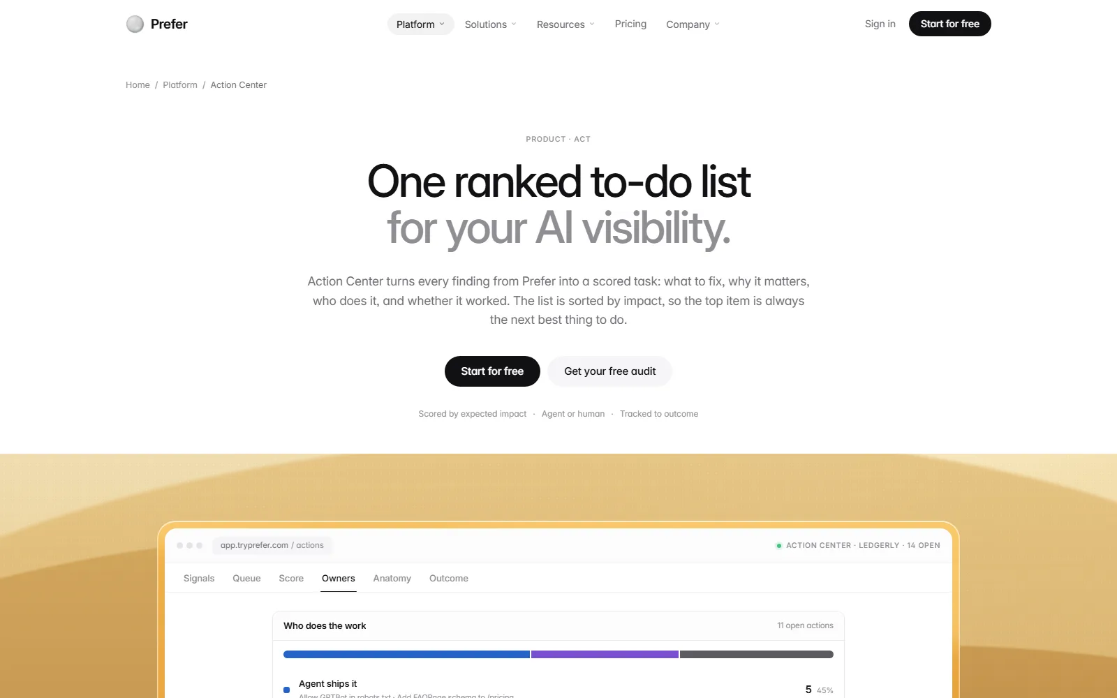 Prefer features page