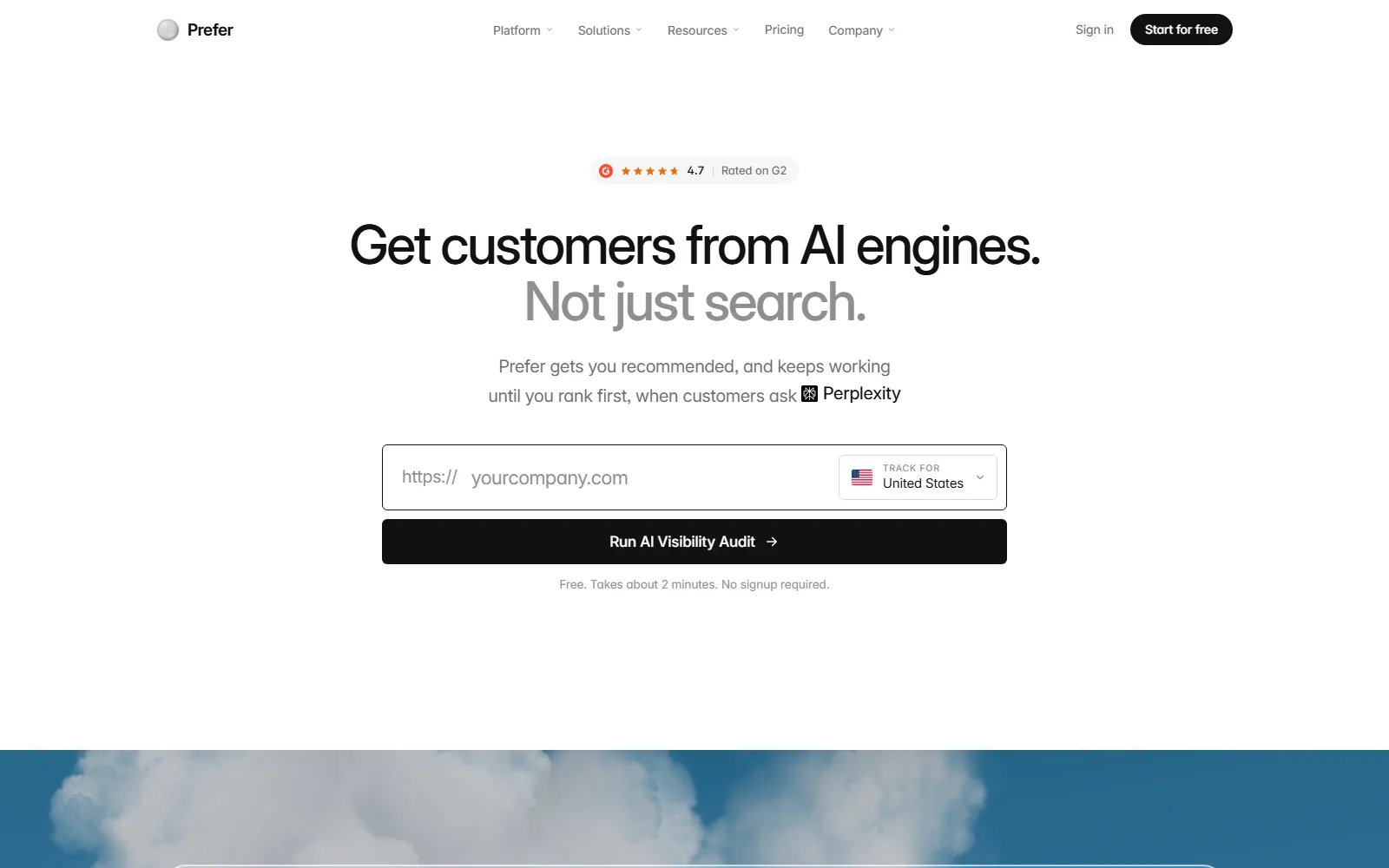 Prefer homepage