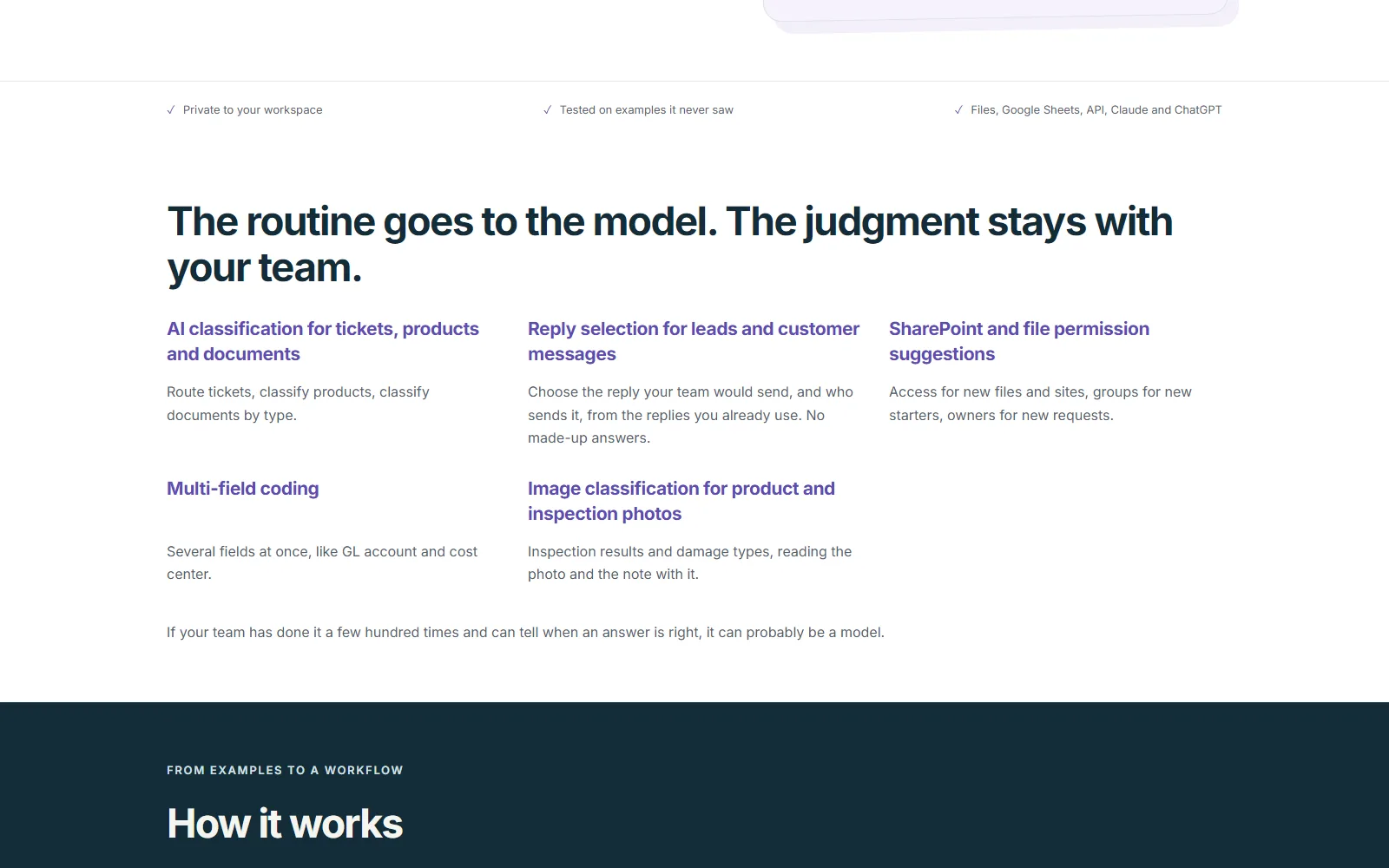 StayCharted homepage, further down the page