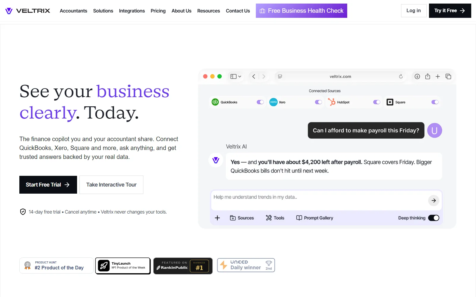 Veltrix homepage