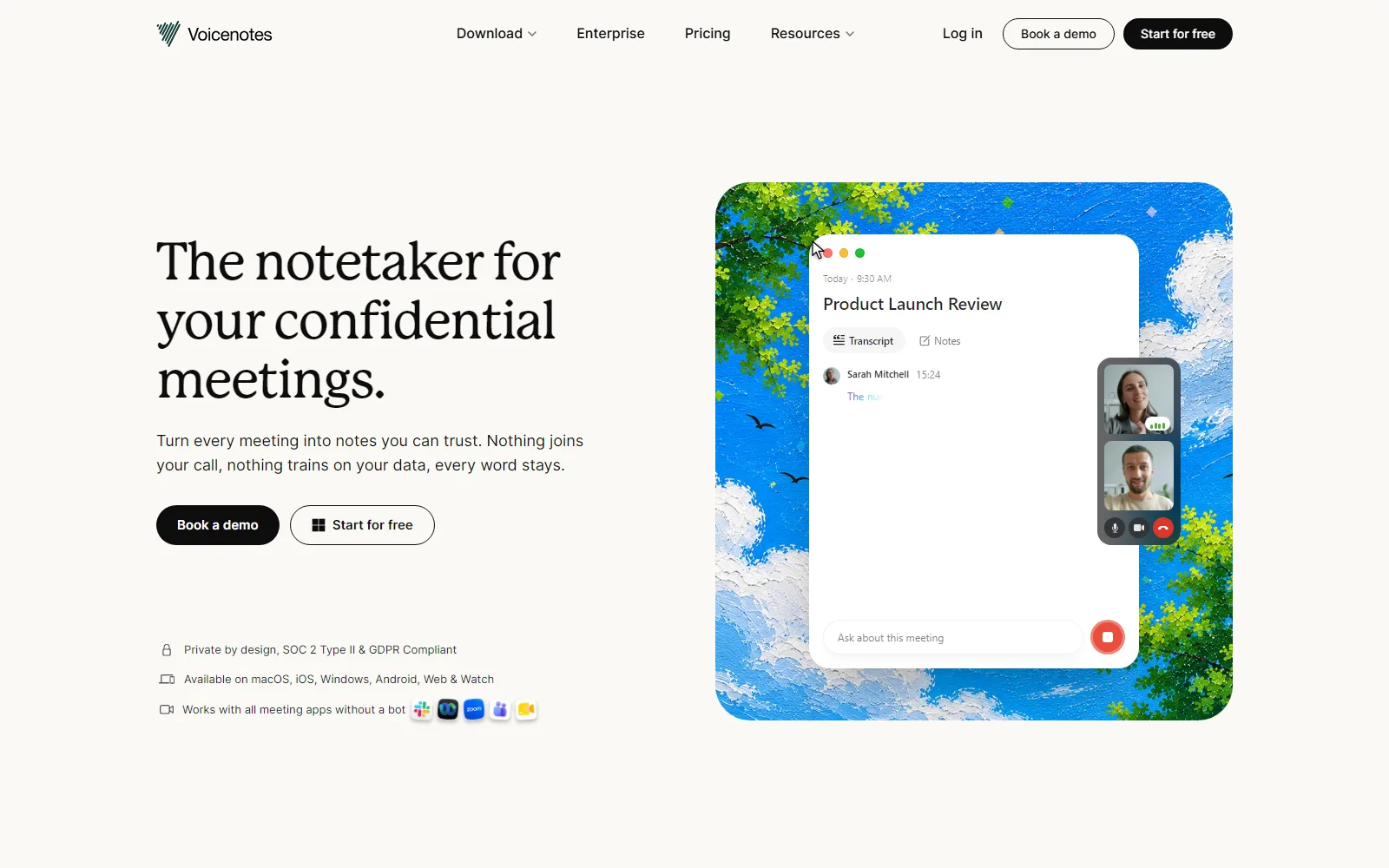 Voicenotes homepage